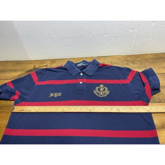 Polo Ralph Lauren Men’s Size XL Embroidered Crest NYC SS Stripe Polo Shirt - Picture 7 of 9